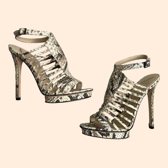 Brian Atwood Python Platform Sandals - Picture 1 of 7